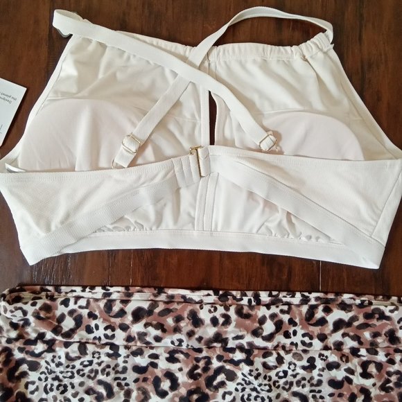 NWT Time & Tru Vanilla Dream Swim Top Size 1X & Cheetah Bottoms Size XL - Picture 6 of 6